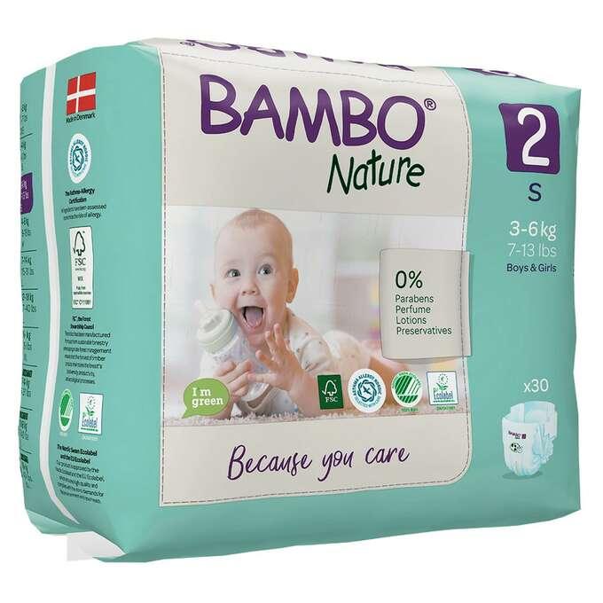 Bambo Nature: pieluchy jednorazowe Mini 2 S 3-6 kg 30 szt. - Noski Noski