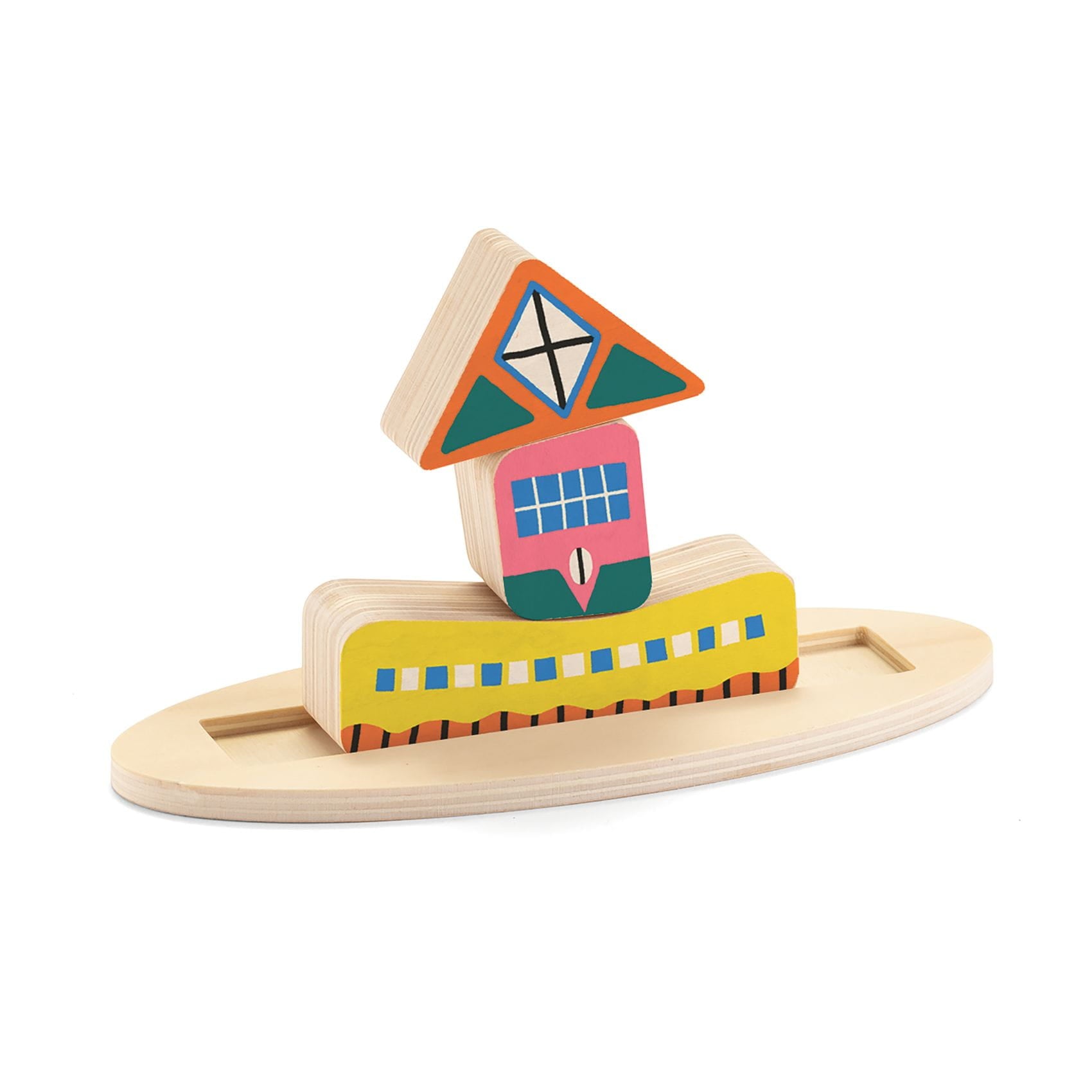 Djeco: drewniana układanka balansujący domek Ze Staka Boom