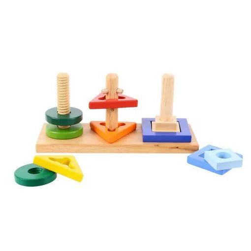 Bigjigs Toys: drewniany sorter kształty Twist and Turn Puzzle - Noski Noski