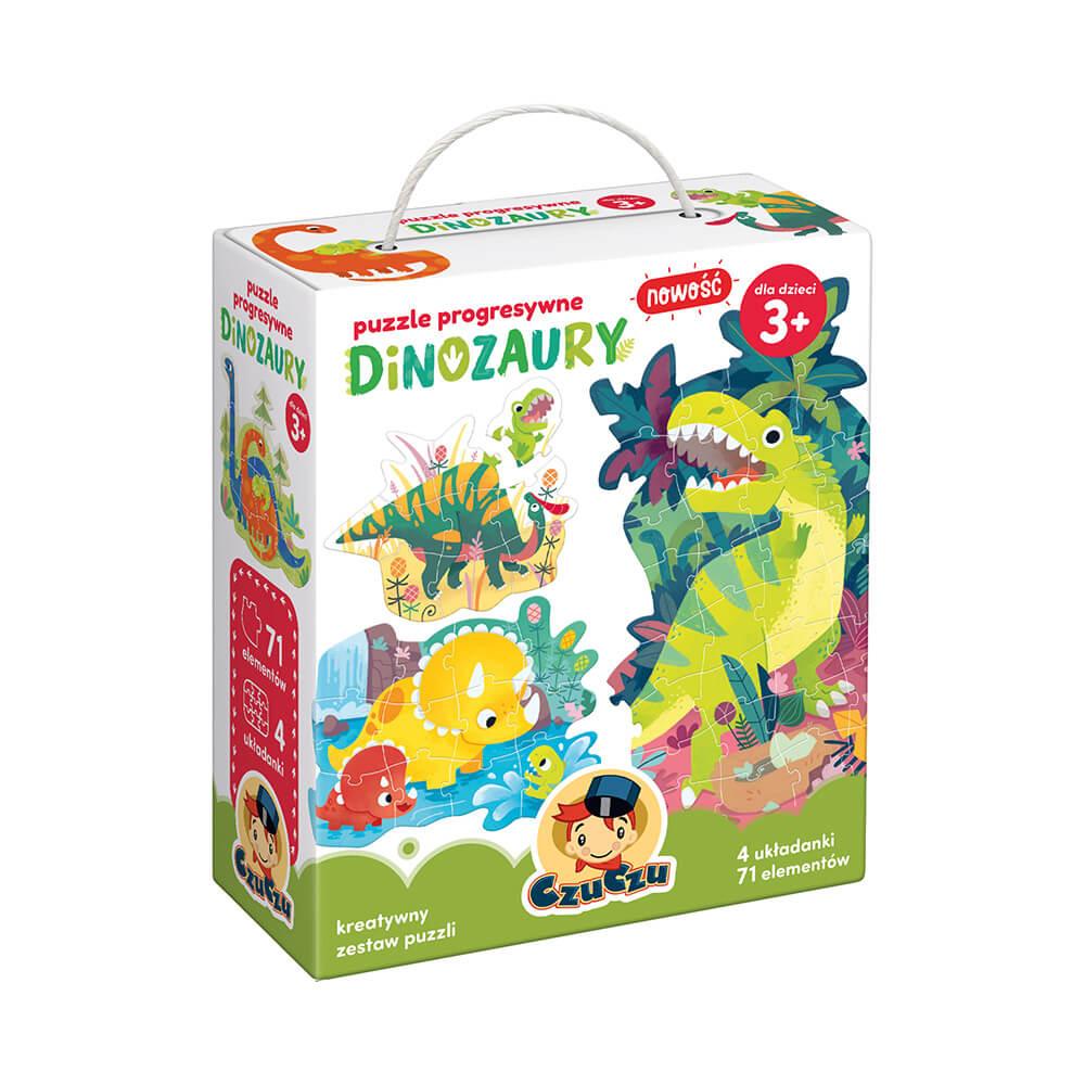 CzuCzu: puzzle progresywne 4w1 Dinozaury - Noski Noski