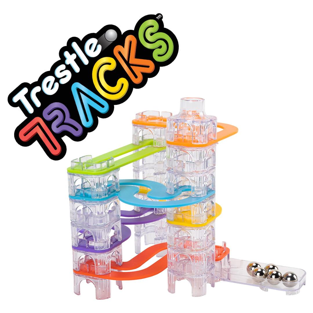 Fat Brain Toys: kulodrom Trestle Tracks Starter Set 43 el. - Noski Noski