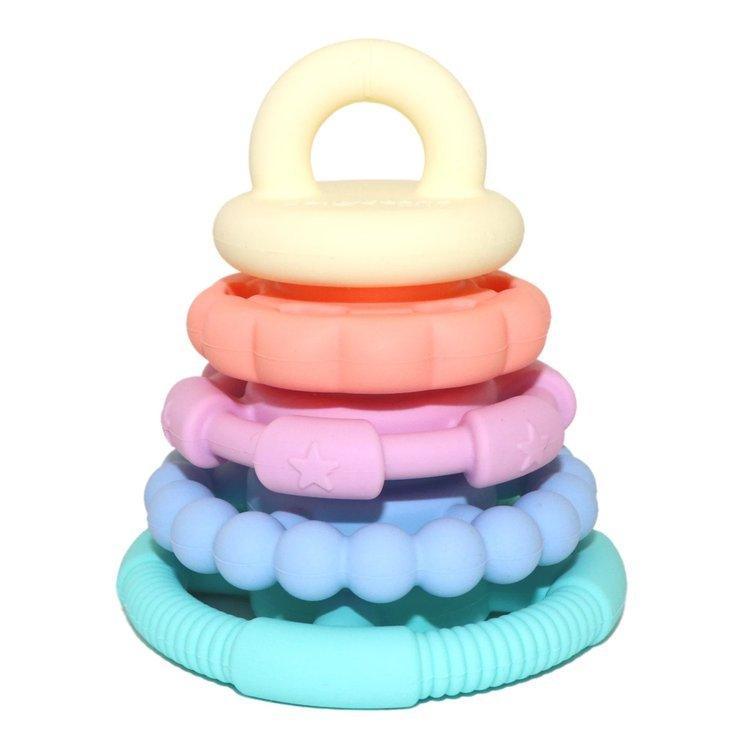 Jellystone Designs: silikonowa pastelowa wieża Pastel Rainbow Stacker