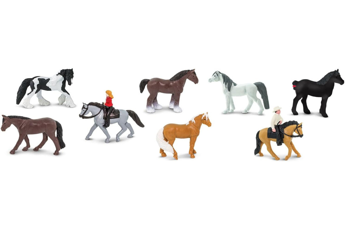 Safari Ltd: figurki w tubie Konie z Jeźdźcami 10 szt.