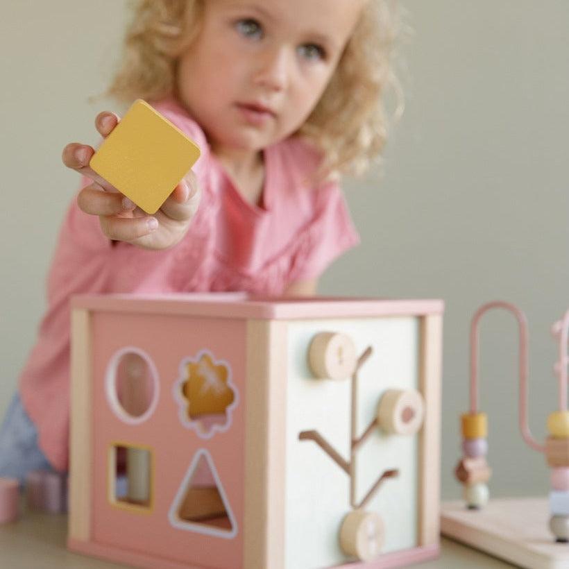 Little Dutch: kostka edukacyjna Wooden Activity Cube Wild Flower - Noski Noski