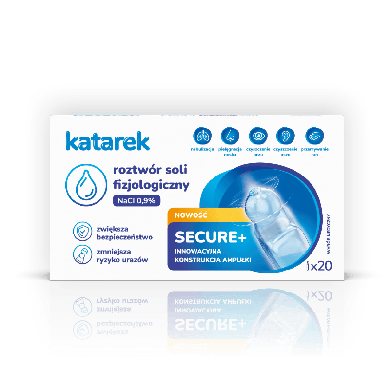 Katarek: sól fizjologiczna NaCl 0,9% Secure+ 20 x 5 ml - Noski Noski