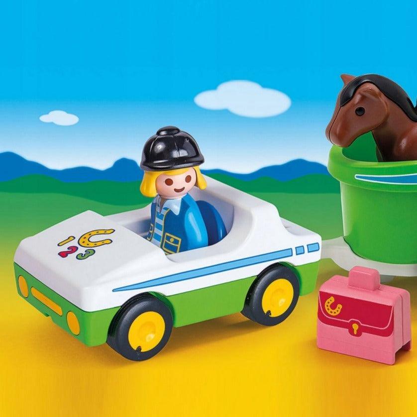 Playmobil 1.2.3 garçon avec poney