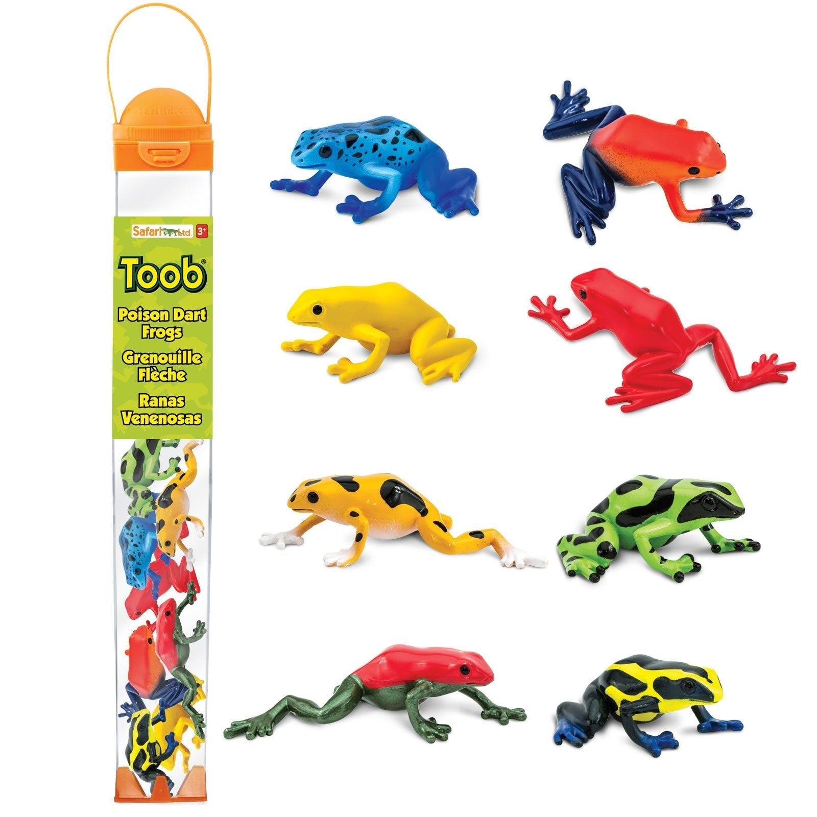 Safari Ltd: figurki w tubie Egzotyczne Żaby Poison Dart Frogs Toob 8 szt.