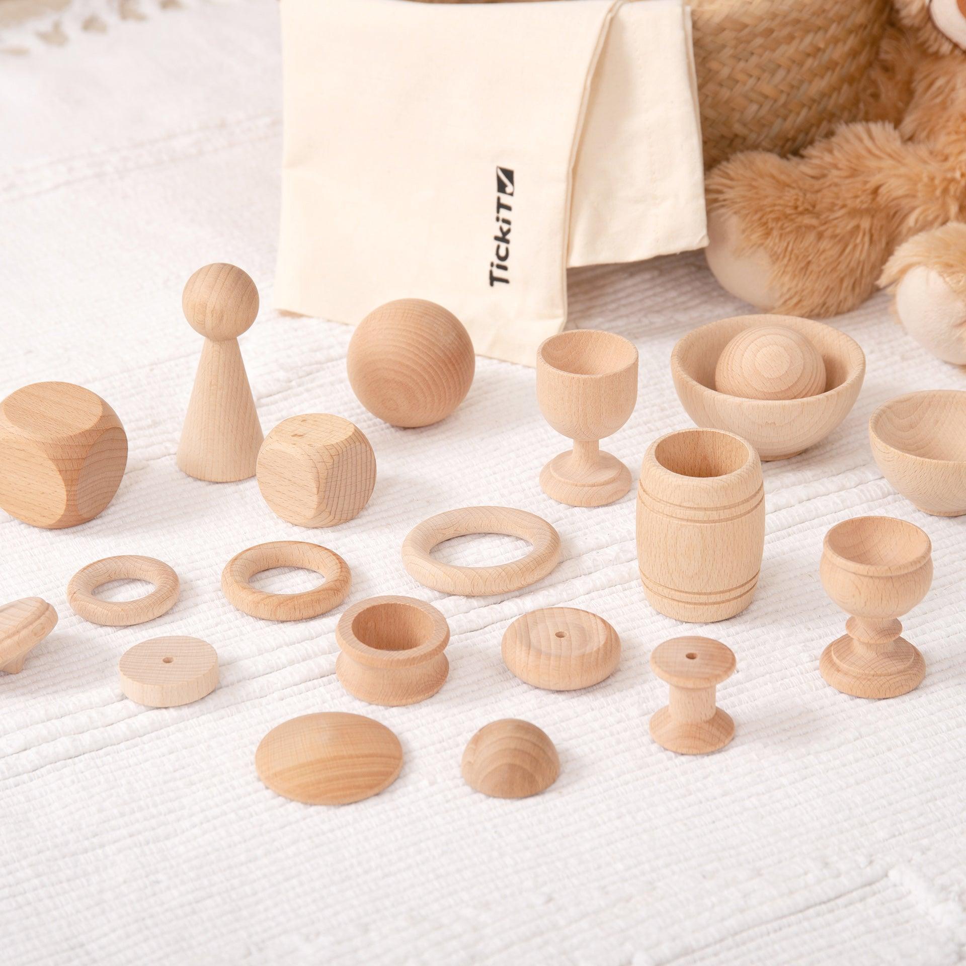 TickiT: drewniane figurki Heuristic Play Wooden Basic Set 20 el. - Noski Noski