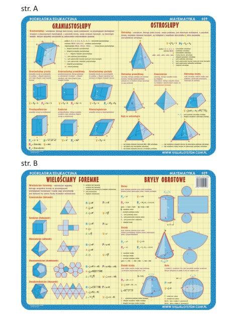 Visual System: podkładka edukacyjna na biurko Graniastosłupy, Ostrosłupy, Wielościany foremne, Bryły obrotowe - Noski Noski