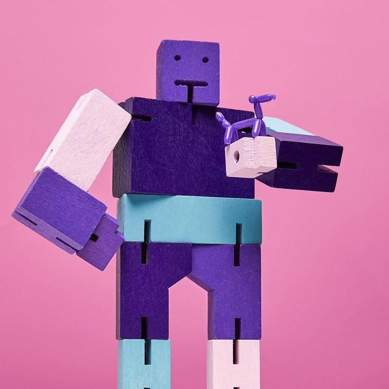 Areaware: drewniany elastyczny robot Cubebot Micro Capsule Collection - Noski Noski