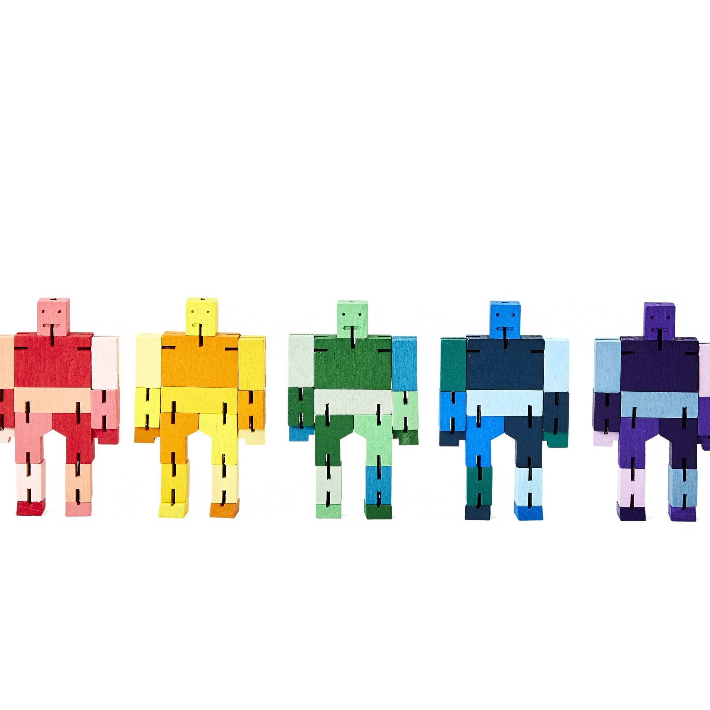 Areaware: drewniany elastyczny robot Cubebot Micro Capsule Collection - Noski Noski
