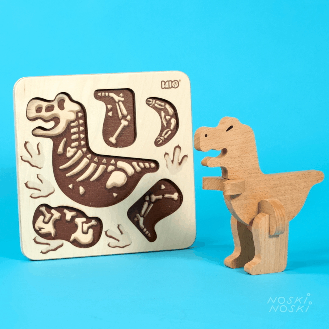 Bajo: drewniana układanka dinozaur Paleo-Animals T-Rex - Noski Noski