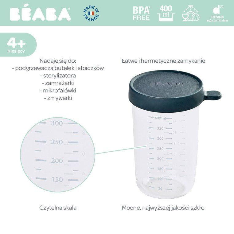 Beaba: szklany słoiczek z hermetycznym zamknięciem 400 ml - Noski Noski