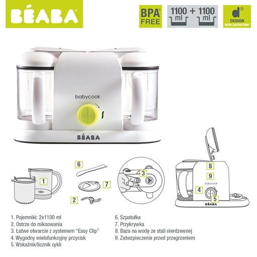 Beaba: wielofunkcyjne urządzenie do gotowania Babycook Plus Neon - Noski Noski