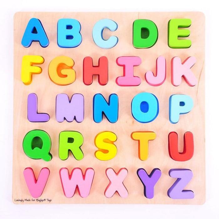 Bigjigs Toys: alfabetyczna układanka duże litery Chunky Alphabet - Noski Noski