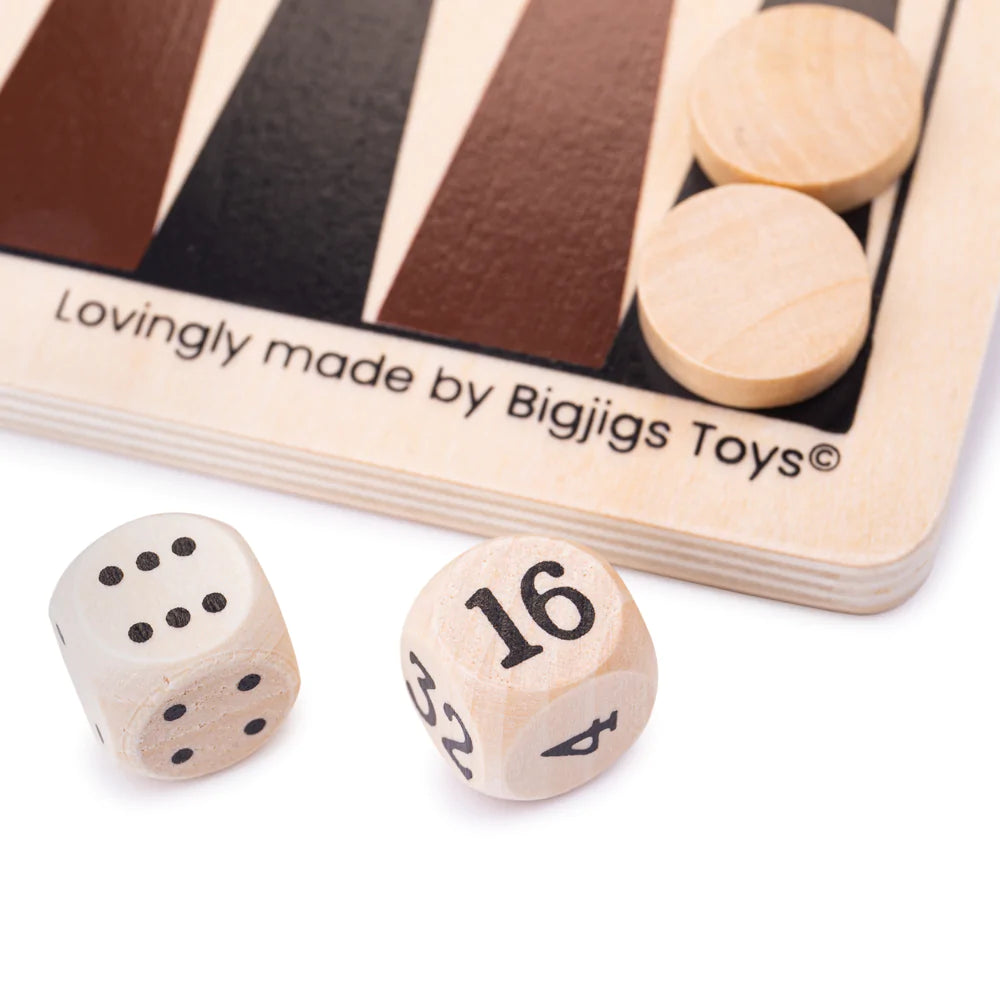 Bigjigs Toys: drewniana gra planszowa Backgammon - Noski Noski