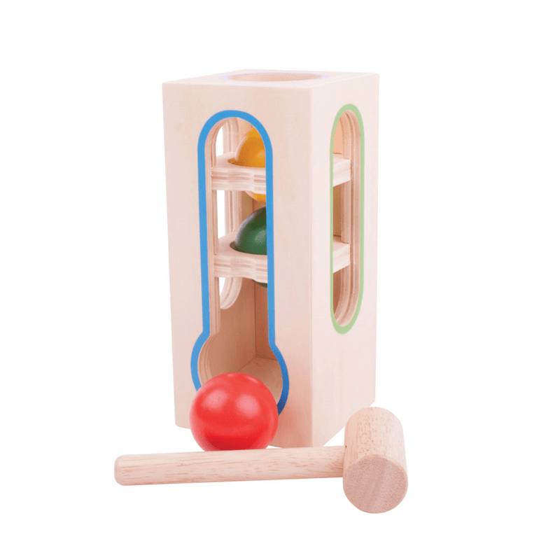 Bigjigs Toys: drewniana przebijanka z piłką Ball Fall - Noski Noski