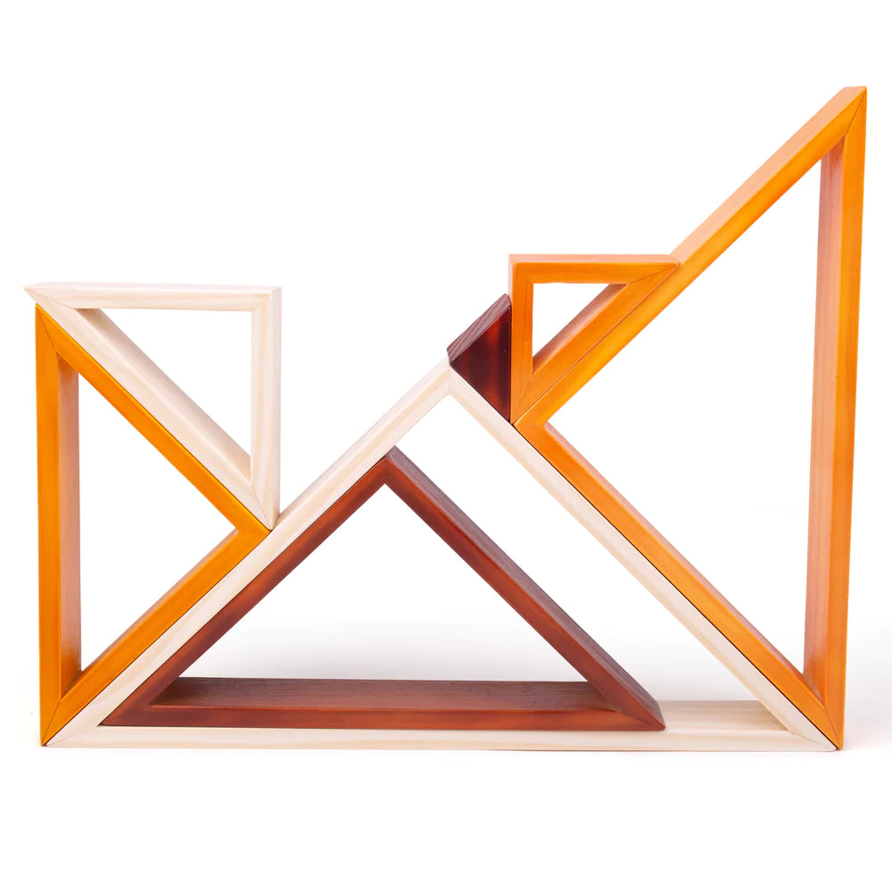 Bigjigs Toys: drewniana układanka Natural Wooden Stacking Triangles - Noski Noski