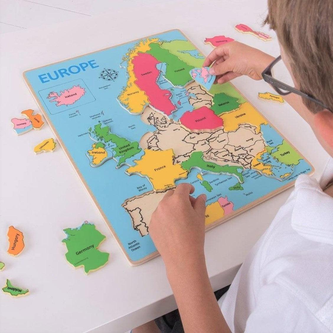 Bigjigs Toys: drewniane puzzle Mapa Europy - Noski Noski
