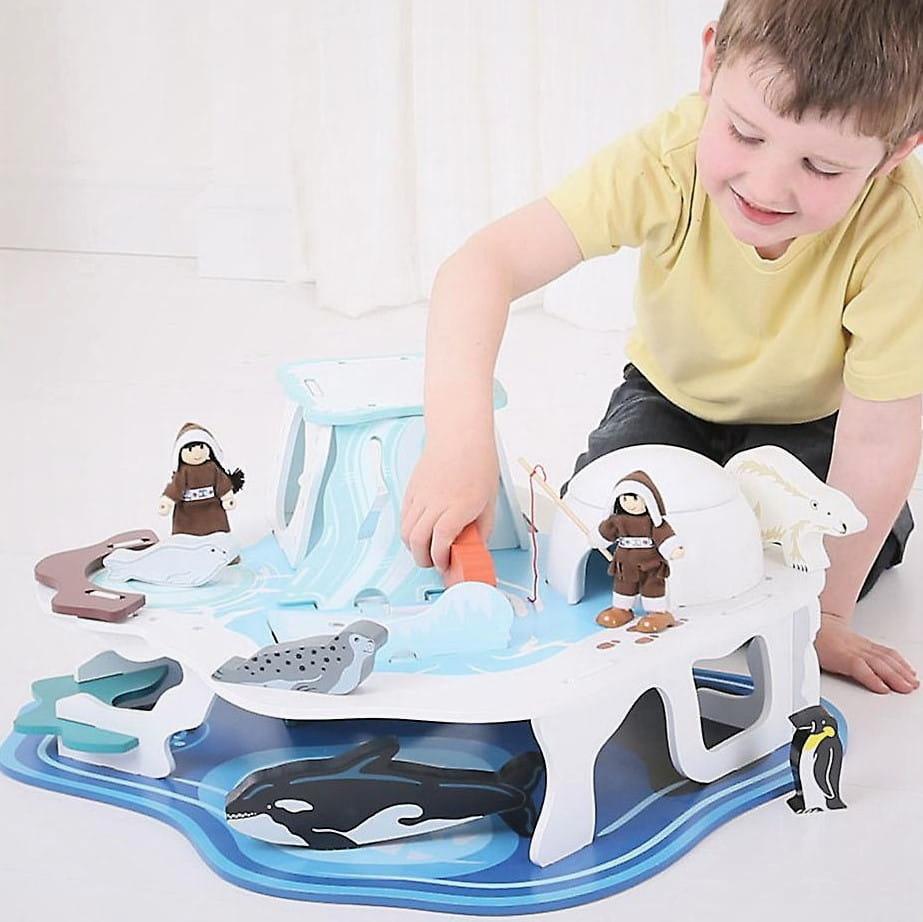 Bigjigs Toys: drewniany lodowiec Polar Glacier - Noski Noski