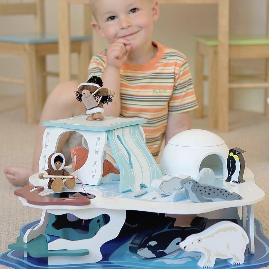 Bigjigs Toys: drewniany lodowiec Polar Glacier - Noski Noski