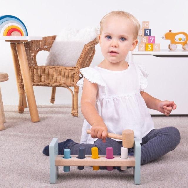 Bigjigs Toys: przebijanka pastelowa Hammer Bench - Noski Noski