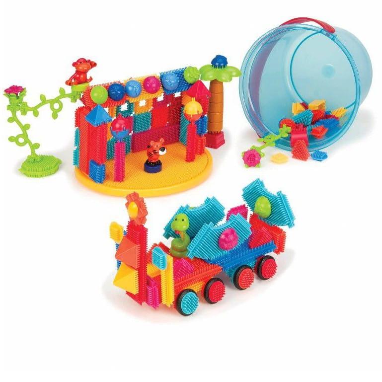 Bristle Blocks: klocki jeżyki w wiaderku Jungle Adventure Bucket 128 el. - Noski Noski