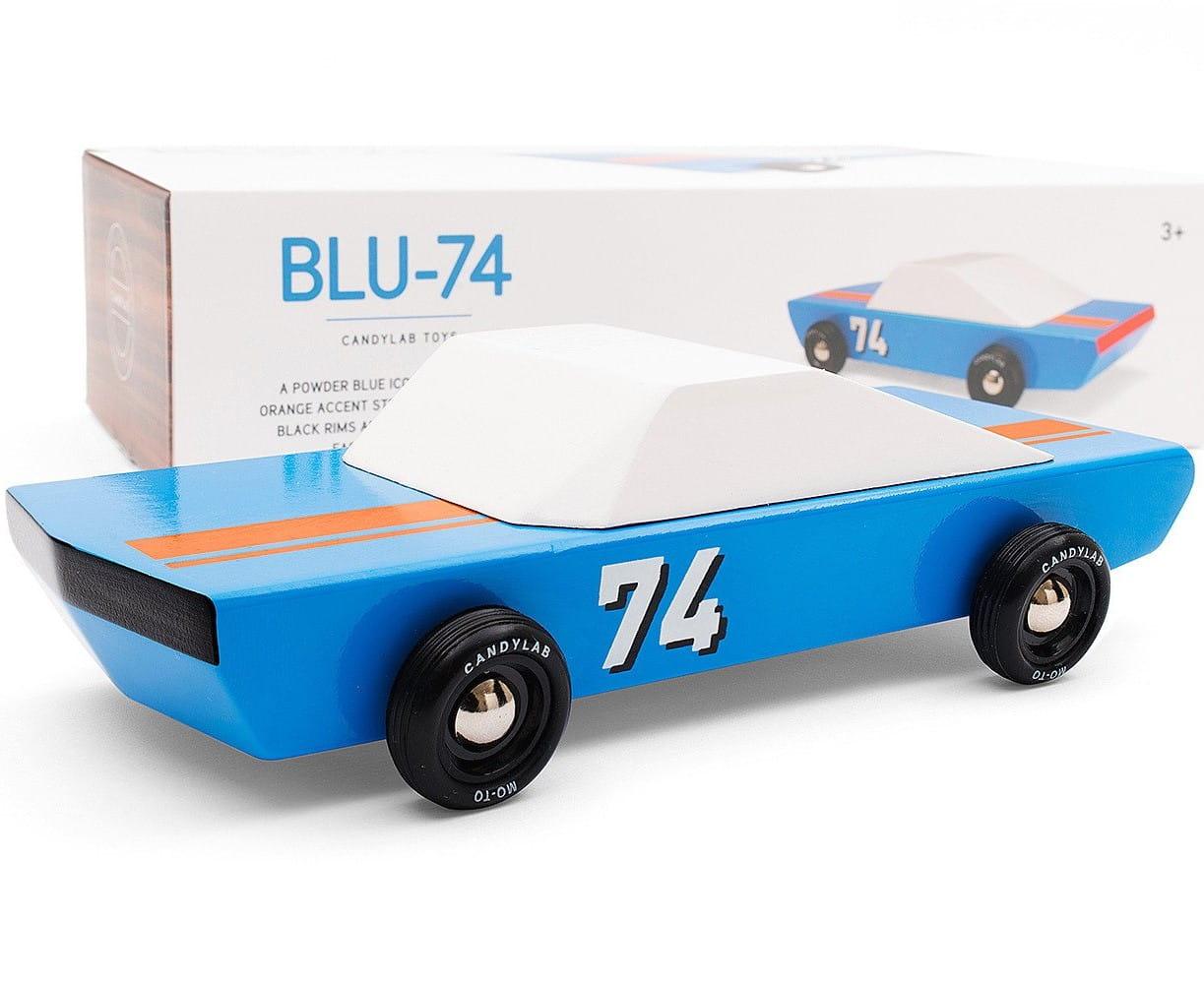 Candylab Toys: drewniany samochód Speed Racer Blu 74 - Noski Noski