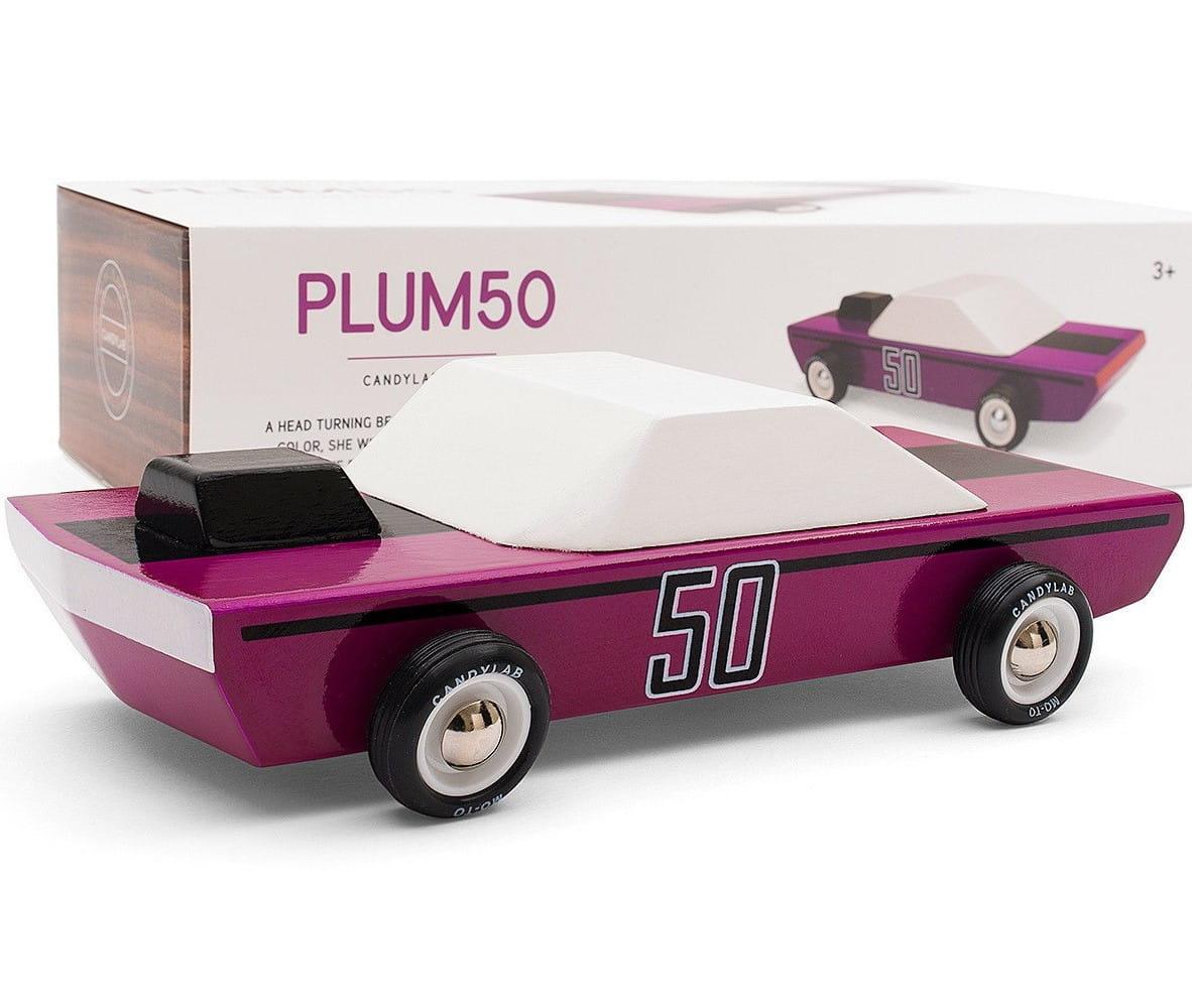 Candylab Toys: drewniany samochód Speed Racer Plum 50 - Noski Noski