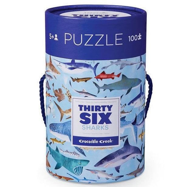 Crocodile Creek: puzzle w tubie 36 Rekinów 100 el. - Noski Noski