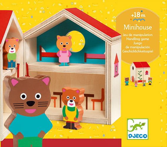 Djeco: drewniany domek z misiami Mini House - Noski Noski