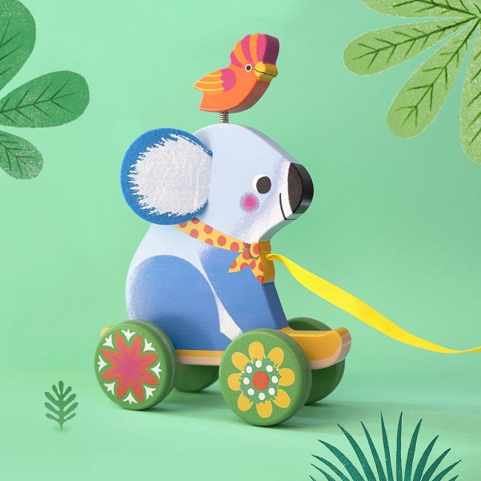Djeco: drewniany miś koala do ciągnięcia Otto - Noski Noski