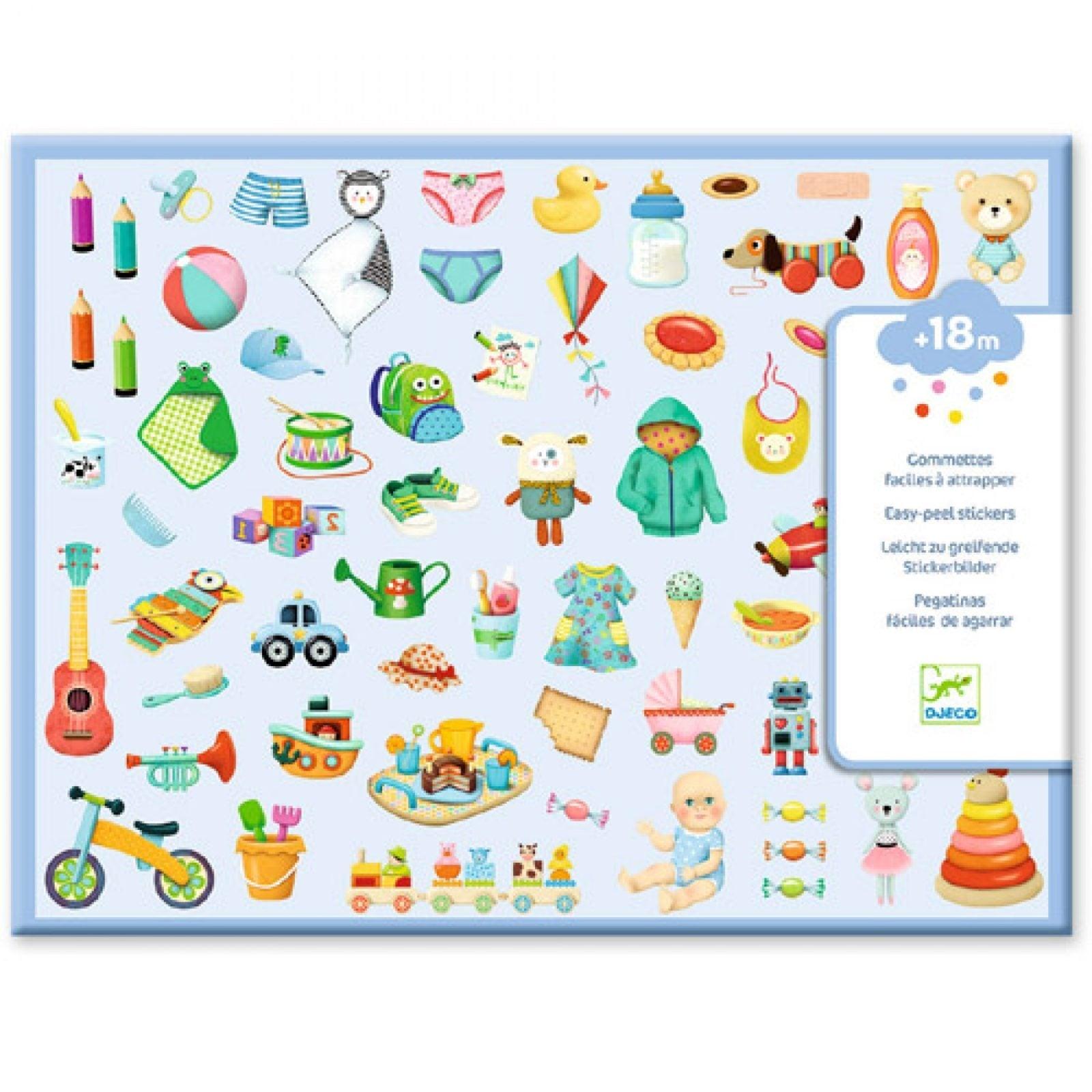 Djeco: duże naklejki dla maluchów Big Stickers - Noski Noski