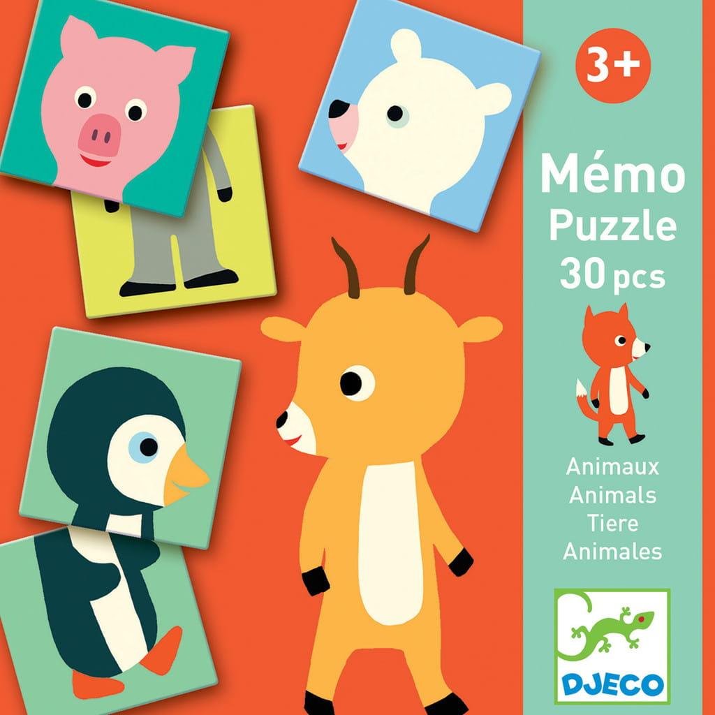 Djeco: memo puzzle Animals 30 el. - Noski Noski