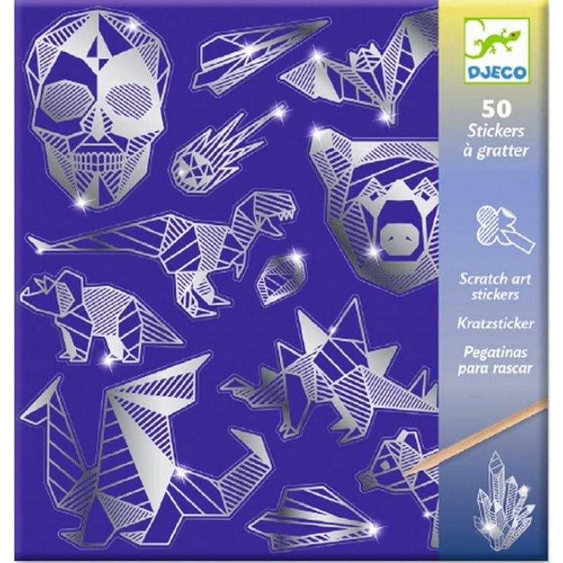Djeco: metaliczna wydrapywanka naklejki Iron - Noski Noski
