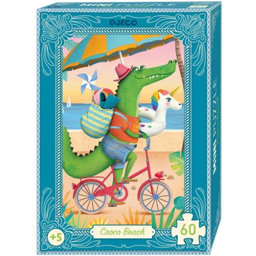 Djeco: mini puzzle Croco Beach 60 el. - Noski Noski