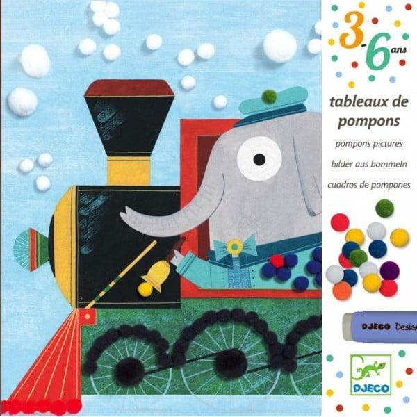 Djeco: obrazki z pomponów All Aboard - Noski Noski