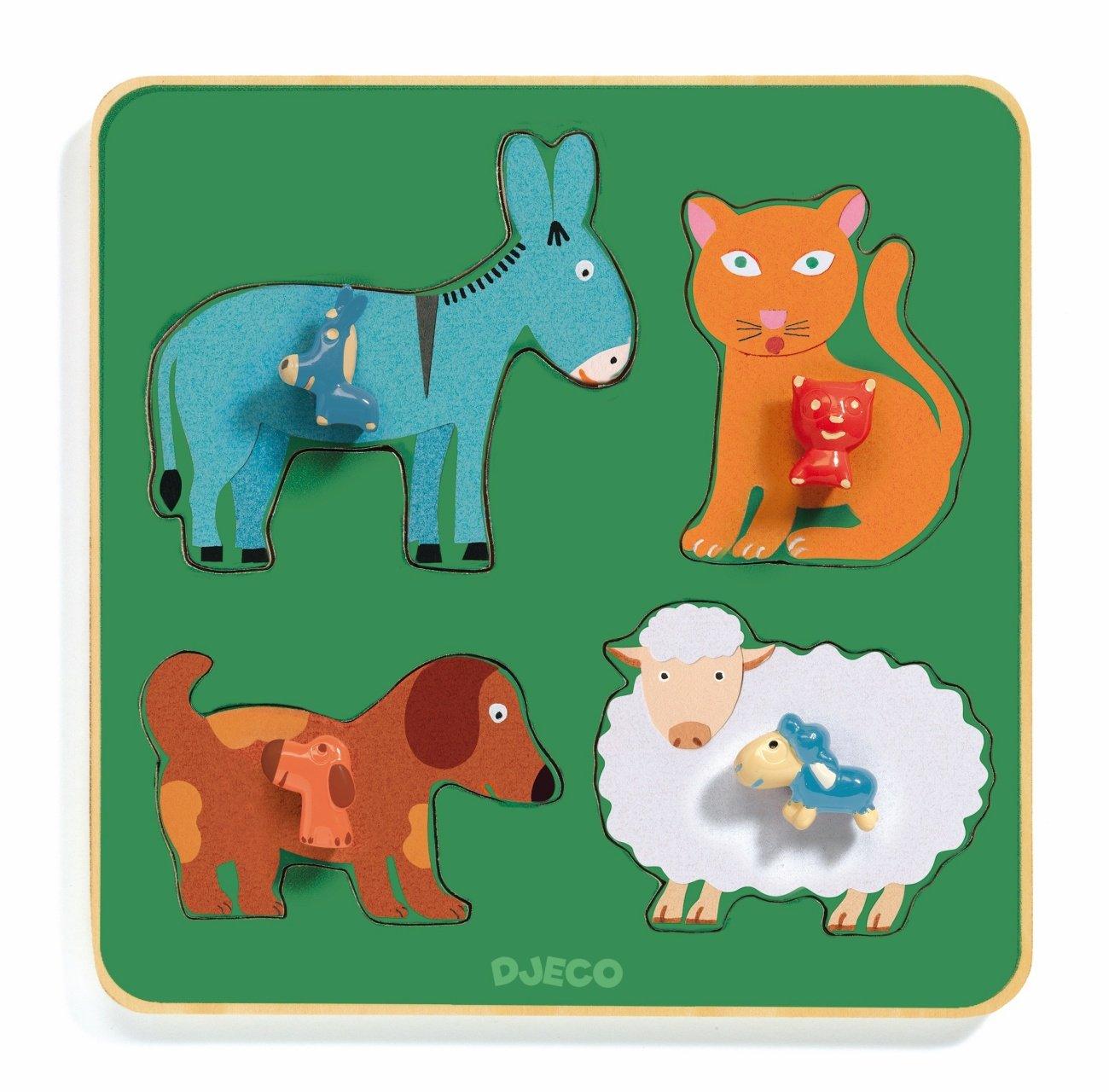 Djeco: pierwsze drewniane puzzle Rodzina z Farmy - Noski Noski