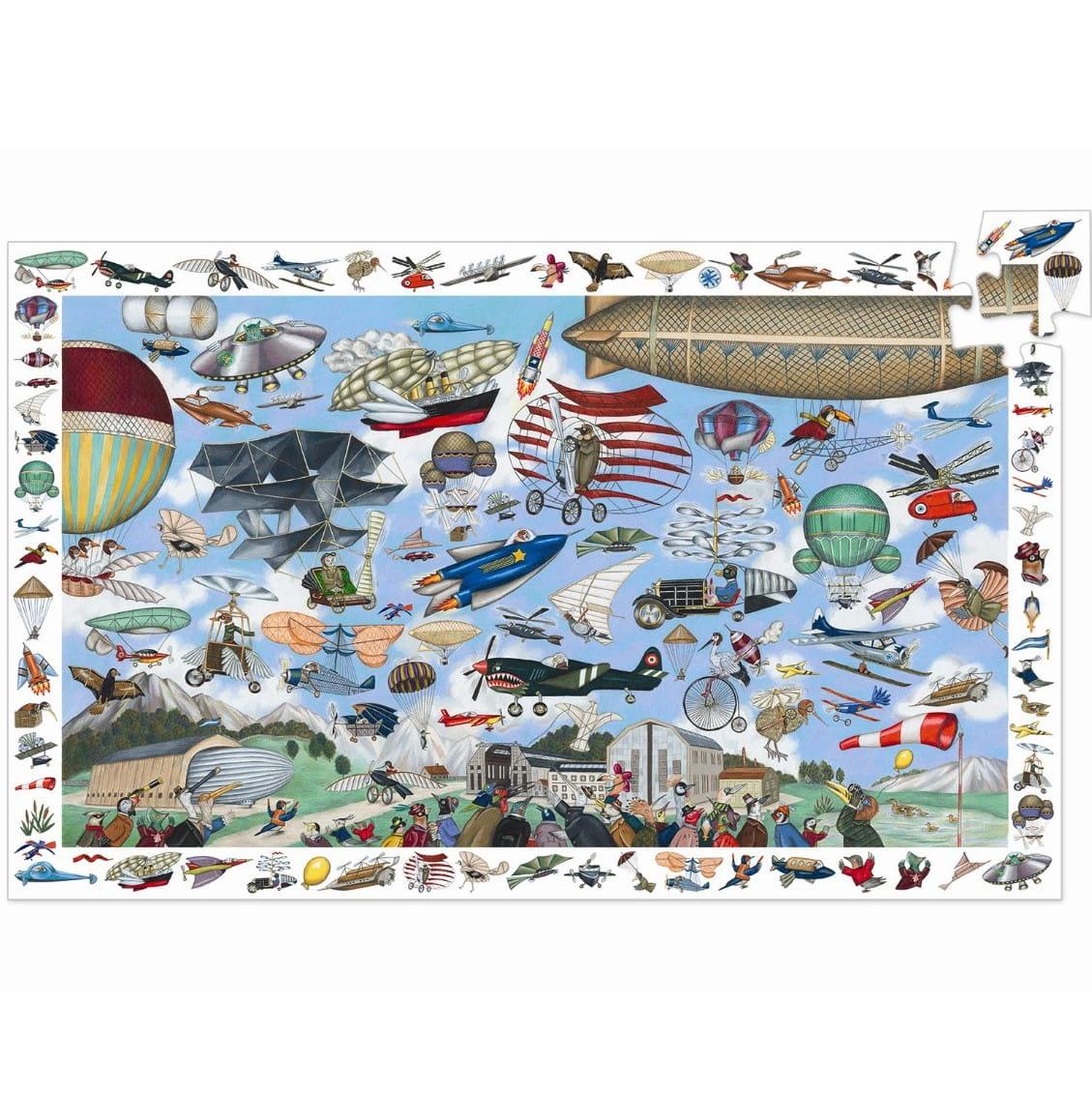 Djeco: puzzle obserwacyjne z plakatem Aero Club 200 el. - Noski Noski
