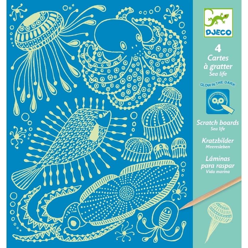 Djeco: świecąca w ciemności wydrapywanka Ocean - Noski Noski