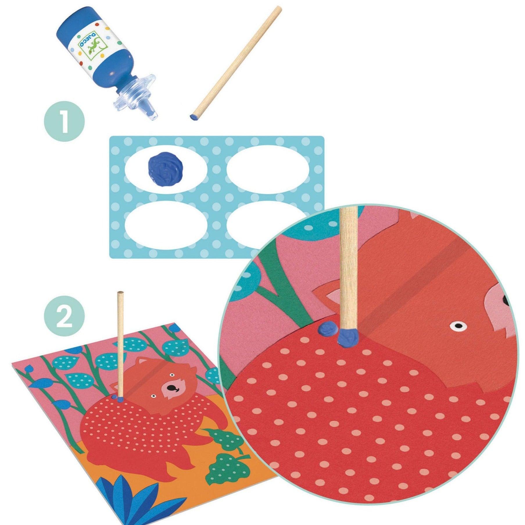 Djeco: zestaw artystyczny kropki Pointillism Painting Activity - Noski Noski