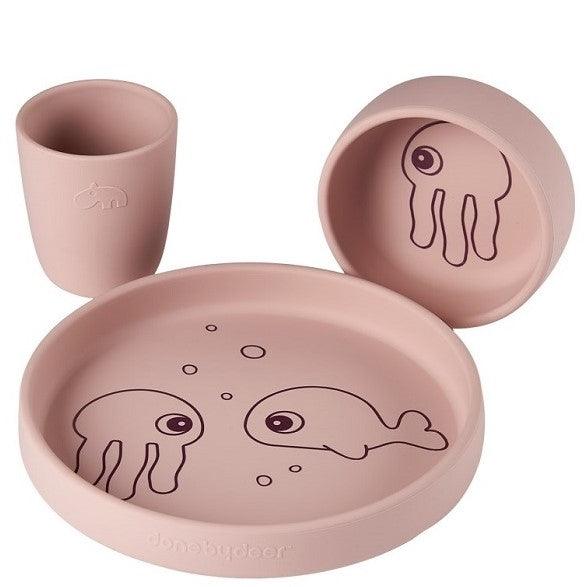 Done By Deer: silikonowy zestaw obiadowy Sea Friends - Noski Noski