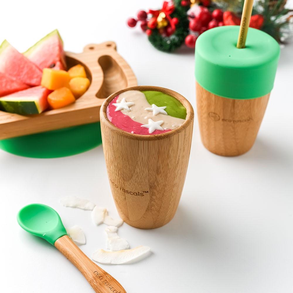 Eco Rascals: kubek bambusowy z silikonową nakładką i słomką 240 ml - Noski Noski