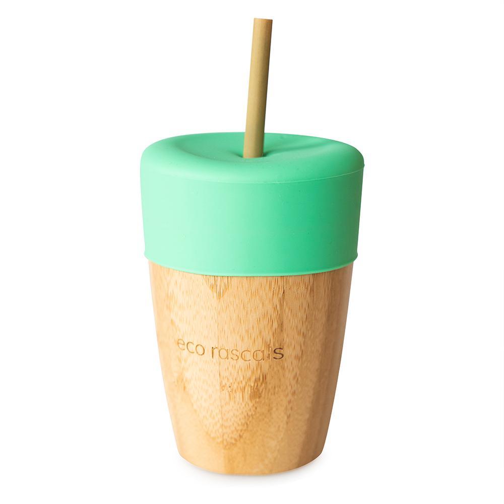 Eco Rascals: kubek bambusowy z silikonową nakładką i słomką 240 ml - Noski Noski