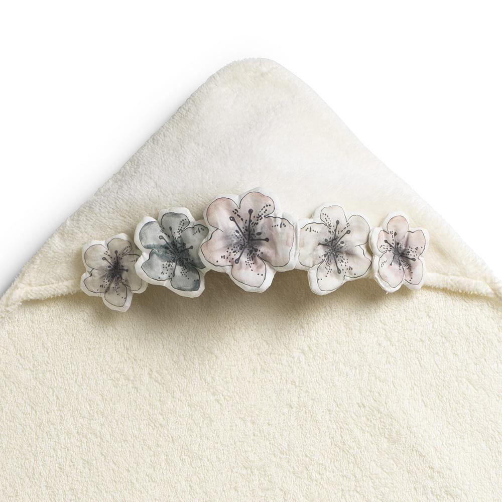 Elodie Details: ręcznik z kapturkiem Hooded Towel Embedding Bloom - Noski Noski