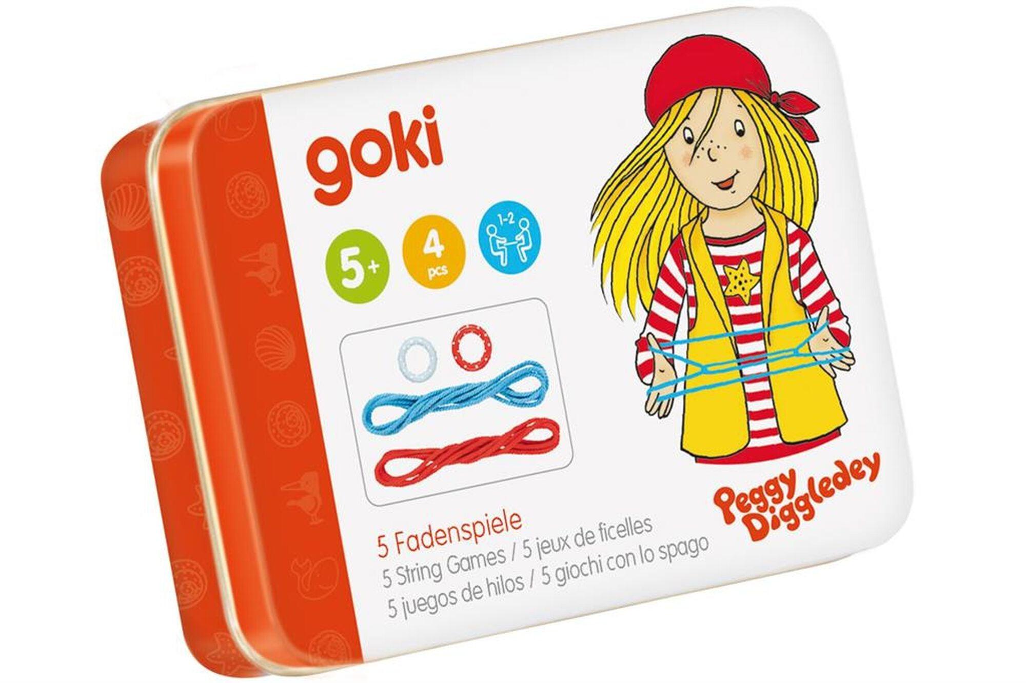 Goki: klasyczna gra w sznurek zestaw Peggy Diggledey String Games - Noski Noski