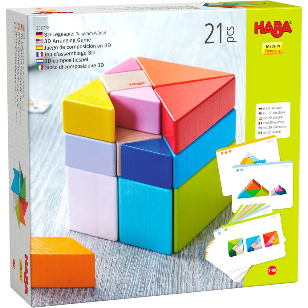 Haba: drewniana układanka kostka 3D Tangram Cube - Noski Noski
