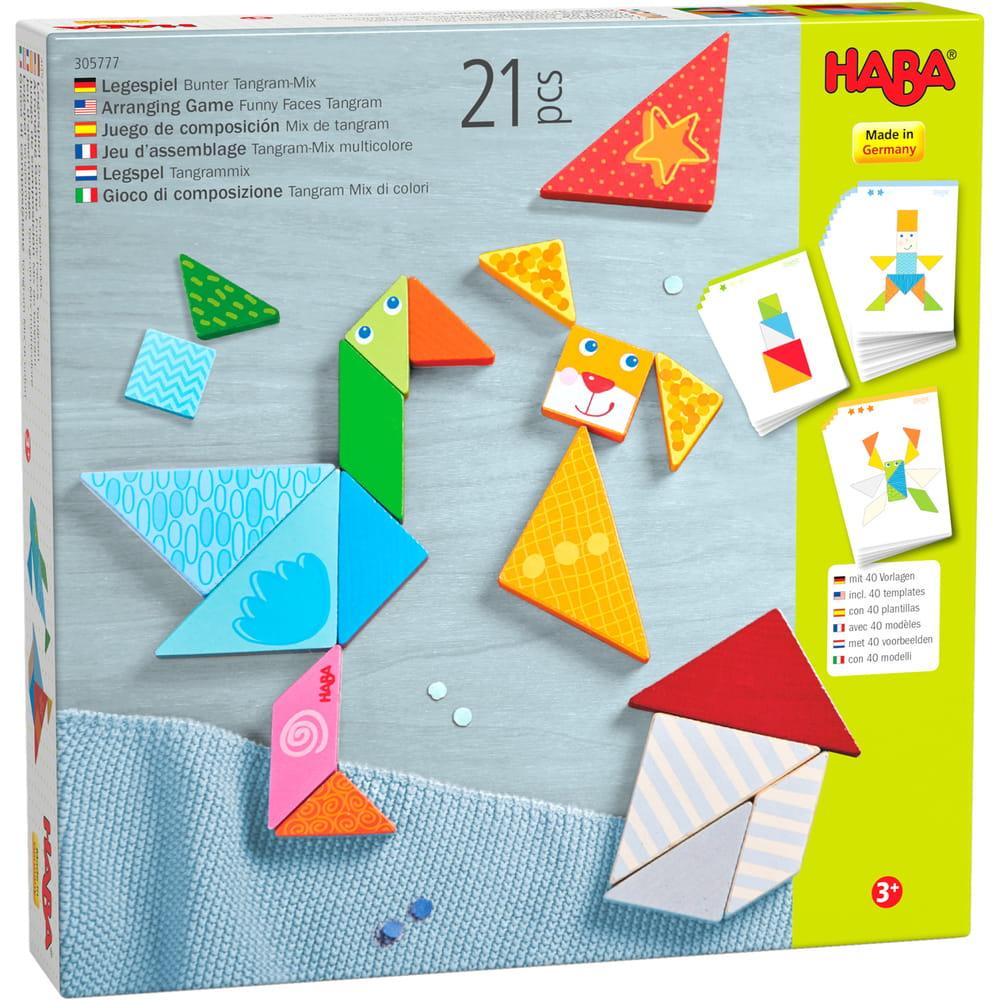 Haba: drewniana układanka twarze Tangram Mix - Noski Noski
