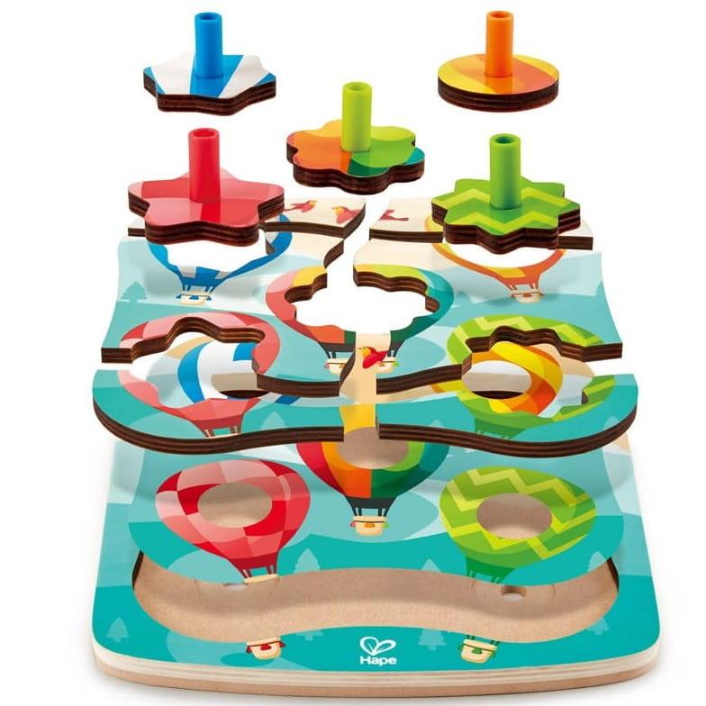 Hape: drewniane puzzle bączki Spinning Balloons Puzzle - Noski Noski