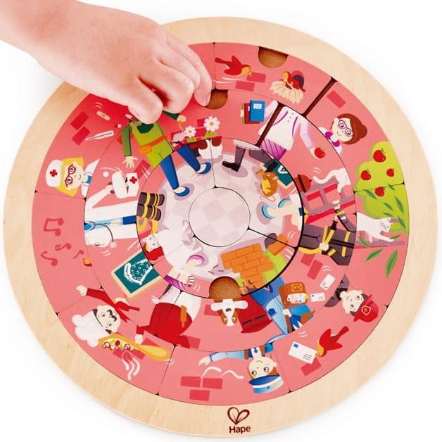 Hape: okragłe puzzle zawody Jobs Roundabout Puzzle - Noski Noski